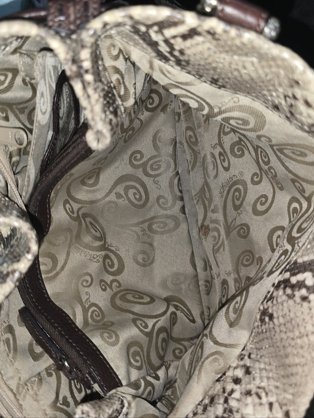 Brighton Python Snake Embossed Leather Bag - Picture 12 of 16